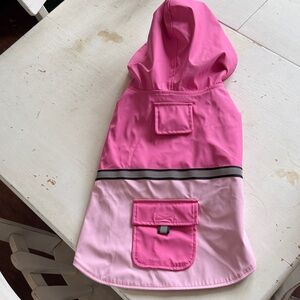 Berkshire Pink Two-Tone Hooded Dog Raincoat size medium